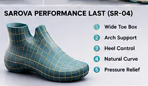 SAROVA performance last SR-04 with wide toe box and arch support