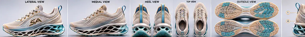 Apex Pro 4.0 lateral, medial, heel, top and outsole views