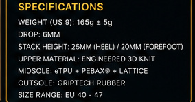 Phoenix X1 specification sheet